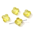 Perline a quadrifoglio giallo da 13mm in vetro per gioielli fai-da-te e braccialetti - 13mm Foro circa 1,2mm 10 Pezzi/Confezione / Giallo Trasparente