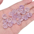 DIY 12mm lavendelfarbene Glasperlen mit Spiralstruktur für handgefertigten Schmuck - 12mm (Bohrung 1.2mm, 5 Stück/Packung) / Transparent Lila