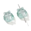 Perles en verre renard vert avec détail de trou pour la création de bijoux DIY - 18x18mm (Ouverture environ 1,5mm, 5 pièces/paquet) / Vert Translucide