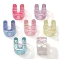 Rainbow acrylic U-shape large hole beads for DIY jewelry in seven gradient colors - Letter U