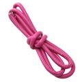 Vibrant pink 6mm round braided leather cord with visible texture for DIY jewelry making - Single Color Leather Cord / 6mm / Rose Red