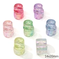 Colorful 14x20mm acrylic S-shape iridescent beads for DIY jewelry making sets - S