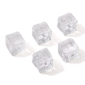 Five transparent vintage cube glass beads with sunburst pattern for DIY jewelry making - Embossed Sun Flower Cube / 11mm (Aperture approx 1.5mm, 5 pcs/pack) / Transparent White