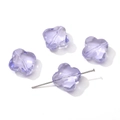 Perlina a quadrifoglio in vetro viola chiaro da 13 mm per bracciali e collane fai da te - 13mm Foro circa 1,2mm 10 Pezzi/Confezione / Blu Viola Traslucido