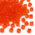 Faceted transparent orange crystal glass cube beads for DIY jewelry making and crafts - Orange Red