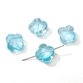Perline di vetro a quadrifoglio blu chiaro traslucido per creazione gioielli fai-da-te - 13mm Foro circa 1,2mm 10 Pezzi/Confezione / Blu Lago