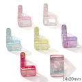 Charming 14x20mm L-shaped colorful iridescent acrylic alphabet beads for DIY jewelry - L