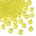 Faceted transparent yellow crystal cube beads for DIY jewelry and bracelets - Yellow