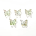 Set of five handmade iridescent butterfly beads for DIY jewelry and hair accessories - 14x12mm (10 Pieces/Pack) / Green