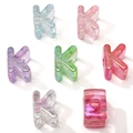 Iridescent acrylic alphabet K beads for DIY jewelry making in multi-colored finishes - Letter K