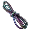 6mm iridescent metallic braided cord in green and purple gradient for DIY jewelry making - Bicolor Leather Cord / 6mm / Iridescent Series