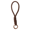 Braune geflochtene Paracord Schlüsselanhänger Schlaufe mit rundem Federverschluss - Gesamtlänge ca. 16cm, Schlüsselanhänger-Durchmesser ca. 23mm, 1 Stück/Packung / Schwarz Kaffee