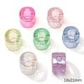 Set of 18x21mm colorful iridescent AB acrylic beads with ribbed texture for DIY jewelry - Letter O