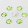 Flatback light green faceted acrylic sewing rhinestones with double holes for garments - 8MM (100 Pieces/Pack) / Grass Green