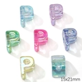 Colorful iridescent letter P acrylic beads for DIY jewelry making, 15x21mm size - Letter P