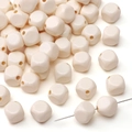 Creamy white rounded cube acrylic beads for DIY handmade jewelry and phone chains - Beige