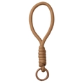 Durable khaki polyester paracord keychain with sturdy circular spring buckle attachment - Total length about 16cm, keychain diameter about 23mm, 1 piece/pack / Brown