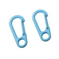 Lichtblauwe matte D-ring karabijnhaak van legering voor sleutelhangers en DIY - 2 Stuks/Set / Blauw