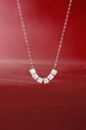 S925 sterling silver LOVE necklace with a small sparkling crystal on a red background - S925 Silver / Chain Length 40+5cm / N12471 - Moissanite Pendant