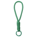Grass green braided polyester paracord keychain with a matching metal carabiner ring - Total length about 16cm, keychain diameter about 23mm, 1 piece/pack / Green