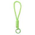 Neon green paracord keychain with braided rope and metal spring ring for DIY crafts - Total length about 16cm, keychain diameter about 23mm, 1 piece/pack / Apple Green