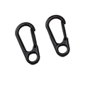 Paar glanzend zwarte D-ring karabijnhaken van legering voor doe-het-zelf sleutelhangers - 2 Stuks/Set / Zwart