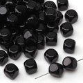 Polished black acrylic cube spacer beads for DIY jewelry making and bracelets - 8mm (Pack of 5) / Black