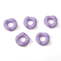 Set of five lavender purple acrylic wavy ring beads with glossy finish for DIY jewelry - Standard Size / Purple