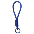 Navy blue braided paracord keychain accessory with a round metal snap hook ring - Total length about 16cm, keychain diameter about 23mm, 1 piece/pack / Dark Blue