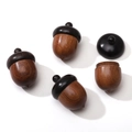 Handcrafted acorn-shaped sandalwood pendant with detachable lid for DIY jewelry - Ebony And Hongguibao Wood Acorn Style / 1 Piece
