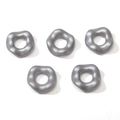 Five irregular silver acrylic wave beads for DIY bracelet and jewelry making - Standard Size / Matte Silver