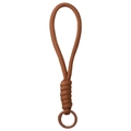 Brown braided polyester paracord keychain with a matching circular spring snap hook - Total length about 16cm, keychain diameter about 23mm, 1 piece/pack / Dark Brown