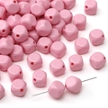 Pink acrylic rhombic cube beads with pre-drilled holes for DIY jewelry making - Pink