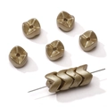 Champagne gold acrylic ginkgo leaf beads with double-hole design for DIY jewelry - 9mm Hole Approx 1.8mm (5 Pieces) / Matte Gold
