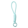 Sky blue braided paracord keychain with a matching metal spring ring for DIY crafts - Total length about 16cm, keychain diameter about 23mm, 1 piece/pack / Sky Blue