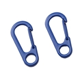 Deux mousquetons en forme de D bleu vif en alliage d'aluminium pour porte-clés DIY - Bleu royal