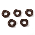 Five dark brown acrylic lace spacer beads for DIY jewelry making with a glossy finish - Standard Size / Dark Coffee