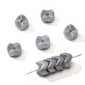Silver interlocking gear-shaped acrylic beads for DIY handmade jewelry and necklaces - 9mm Hole Approx 1.8mm (5 Pieces) / Matte Silver