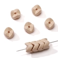 V-shaped cream acrylic gear beads for DIY jewelry making and handmade bracelets - Khaki