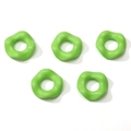 DIY acrylic wavy ring beads in light green painted finish for handmade jewelry making - 16mm (Hole Approx 6.5mm) / 5 Pieces / Green