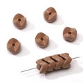 Brown acrylic chevron gear beads with glossy finish for DIY jewelry bracelet making - Brown