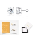 Klassische S925 Silber Moissanit Ohrstecker mit vier Zacken, GRA Zertifikat und Geschenkbox - 5m-14m / S925 Silber Moissanit 4-Krappen-Stil (50 Punkte) mit Zertifikat und Geschenkbox