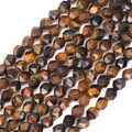 Faceted tiger eye natural stone beads with golden brown texture for DIY jewelry making - Tiger Eye
