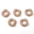 Five irregular wavy acrylic rings in milk tea beige for DIY jewelry making and crafts - 16mm (Hole Approx 6.5mm) / 5 Pieces / Khaki