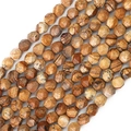 Faceted natural picture jasper beads with warm earth tones for jewelry making - Picture Jasper