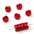 Glossy red acrylic gear-shaped beads for DIY jewelry making and handmade crafts - Red