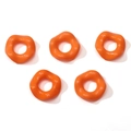 Five pieces of glossy orange wavy acrylic spacer beads for DIY jewelry making - 16mm (Hole Approx 6.5mm) / 5 Pieces / Orange