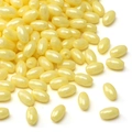 Pale yellow oval glass rice beads with creamy finish and pearlescent texture for DIY jewelry - 4x7mm (Aperture Approx 1mm) / Yellow