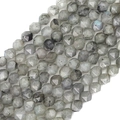 Faceted natural labradorite stone beads in grey for DIY jewelry making crafts - Flash Stone (Labradorite)