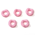 Pink wavy acrylic spacer beads with matte finish for handmade DIY jewelry making - 16mm (Hole Approx 6.5mm) / 5 Pieces / Pink